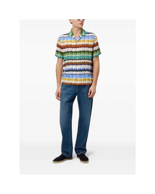 Missoni Blue Short Sleeve Shirts for men