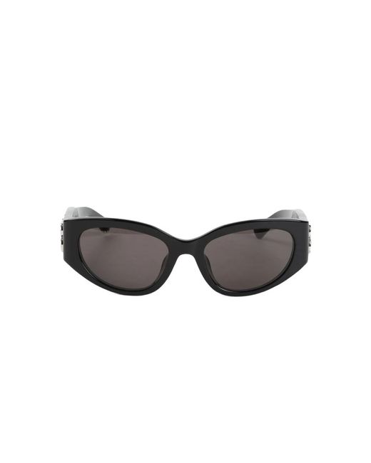 Balenciaga Geometrisch Frame Logo Print Zonnebril in het Gray