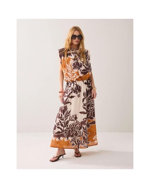 Summum Border Print Double Skirt in het Multicolor
