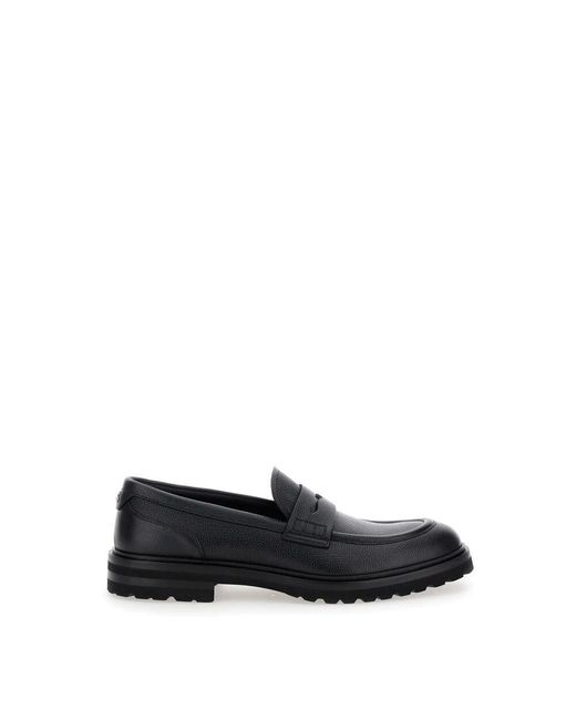 Dolce & Gabbana Schwarze flache schuhe mit dg-logo in Black für Herren