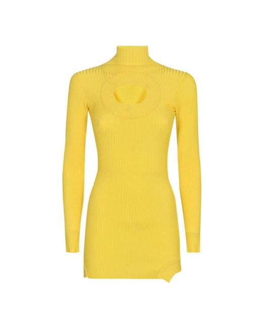 David Koma Yellow Knitted Dresses