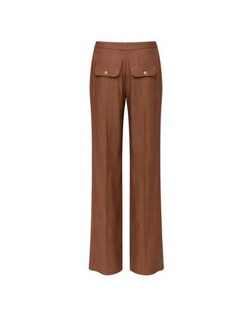Elisabetta Franchi Brown Wide Trousers