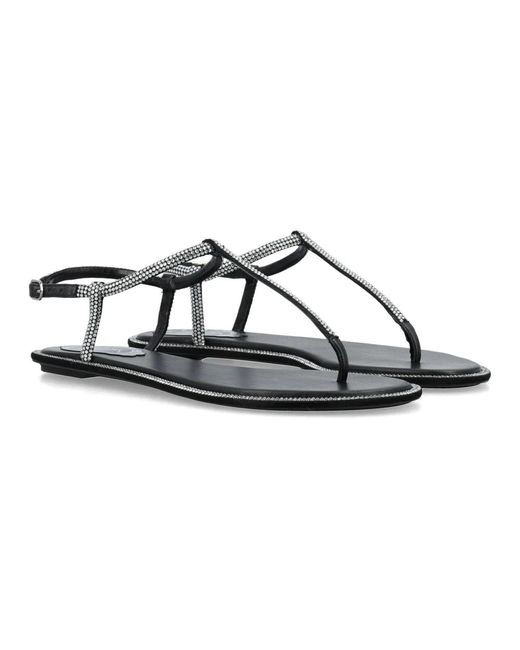Rene Caovilla Metallic Flat Sandals