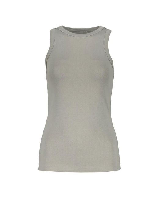 Low Classic Gray Geripptes baumwolltanktop