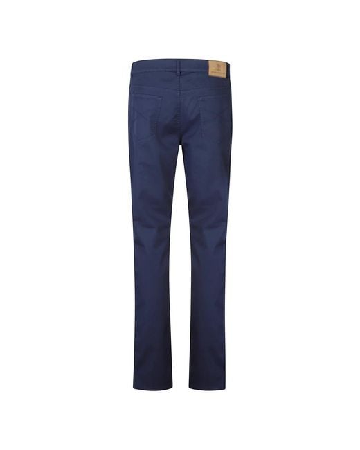 Brunello Cucinelli Blue Slim-Fit Trousers for men
