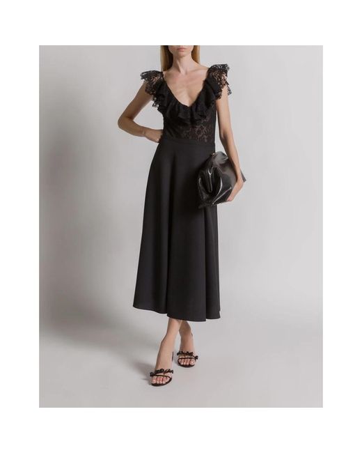Alberta Ferretti Black Midi Skirts