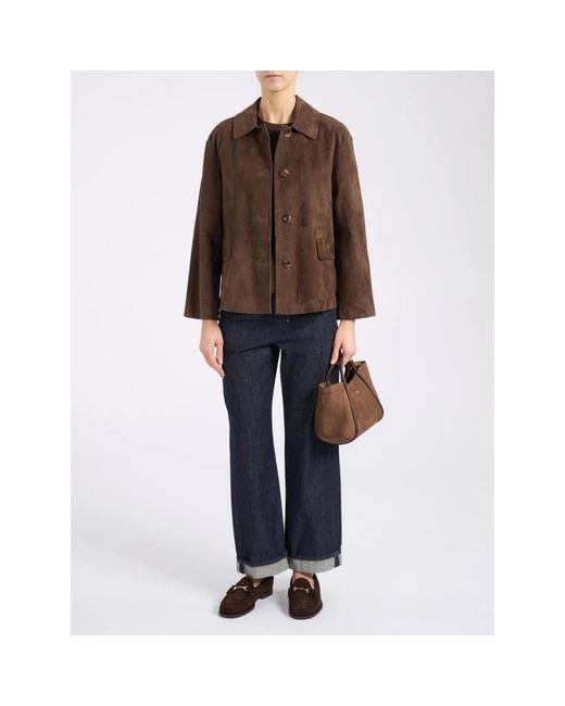 Max Mara Brown Leather Jackets