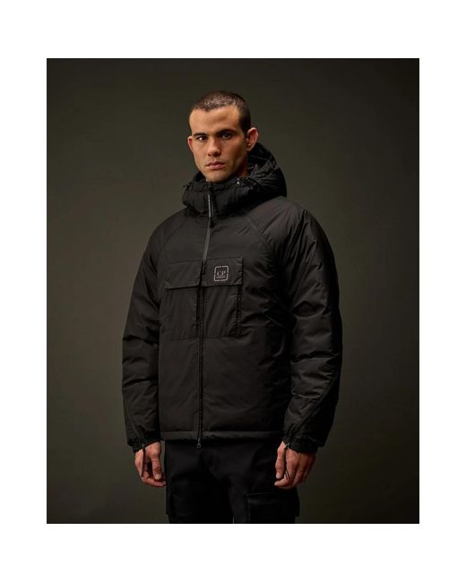C P Company Black Winter Jackets for men