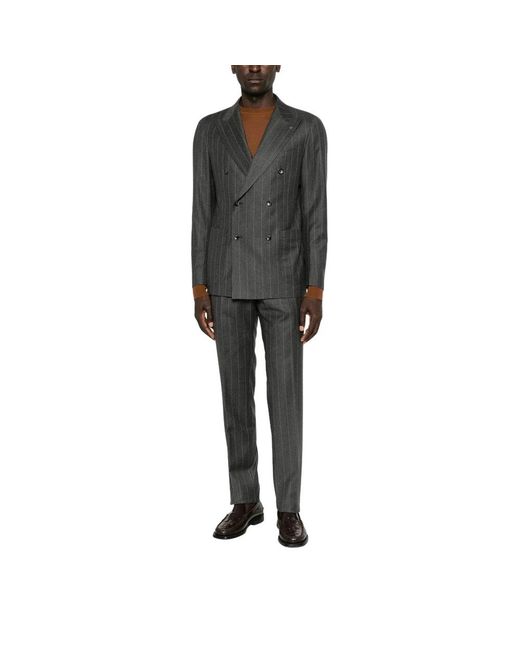 Tagliatore Black Double Breasted Suits for men