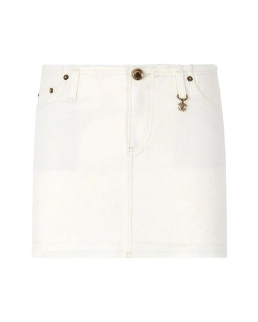 Denim Skirts Roberto Cavalli de color White