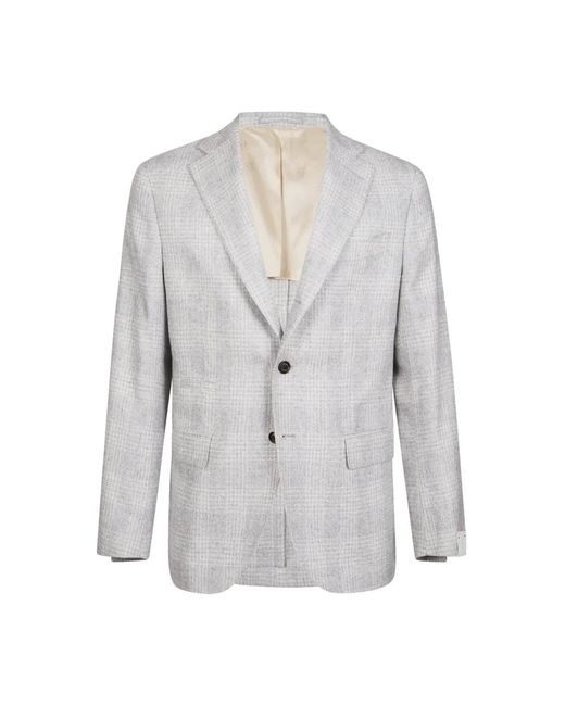 Eleventy Jassen ,Grijs ,Kasjmier Zijden Kasjmier Jas Slim Fit in het Gray voor heren