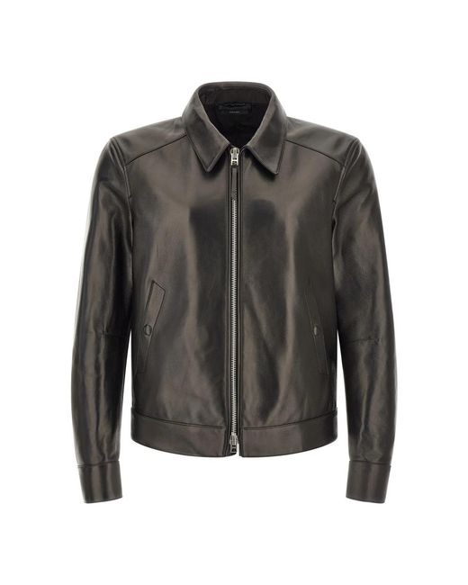 Tom Ford Black Leather Jackets for men