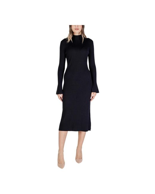Knitted Dresses Sandro Ferrone de color Black