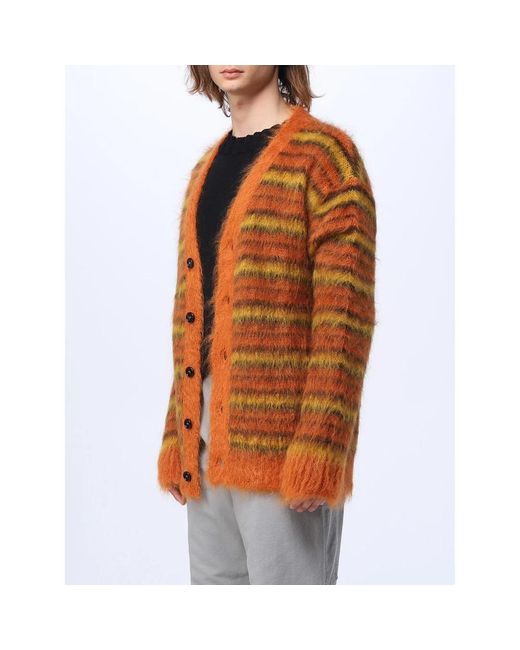 Marni Fuzzy-wuzzy cardigan: stilvoll und bequem in Orange für Herren