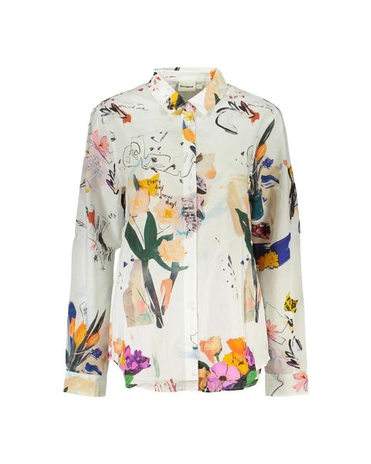 Desigual Multicolor White Cotton Shirt