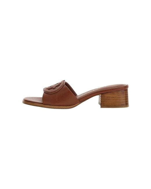 Guess Brown Heeled Mules