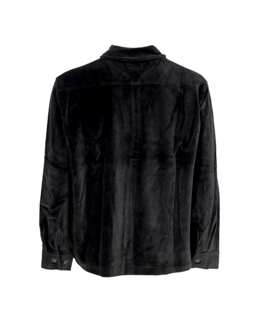 Obey Samt Knopfhemd Schwarz in Black für Herren