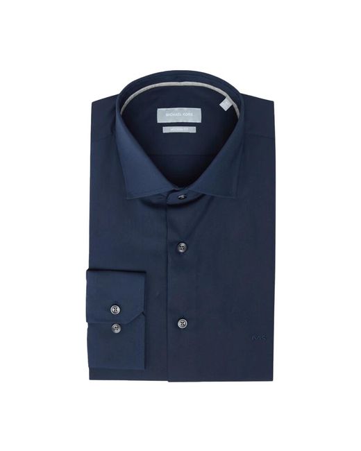 Michael Kors Modernes Stretch-Popeline-Hemd in Blue für Herren