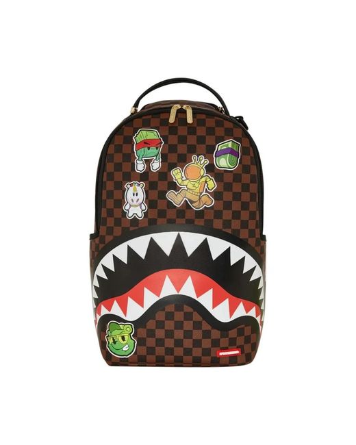 Sprayground Tassen ,Bruin ,Sticker Ops Rugzak in het Black voor heren