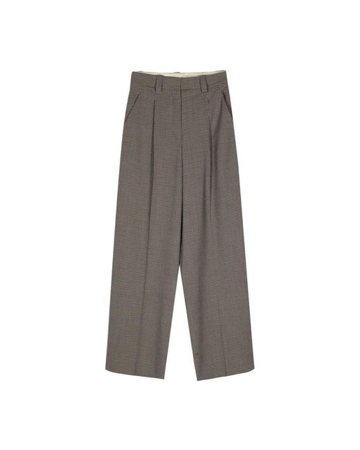 Alysi Broeken ,Blauw ,Wol Blauwe Wollen Wijde Broek in het Gray