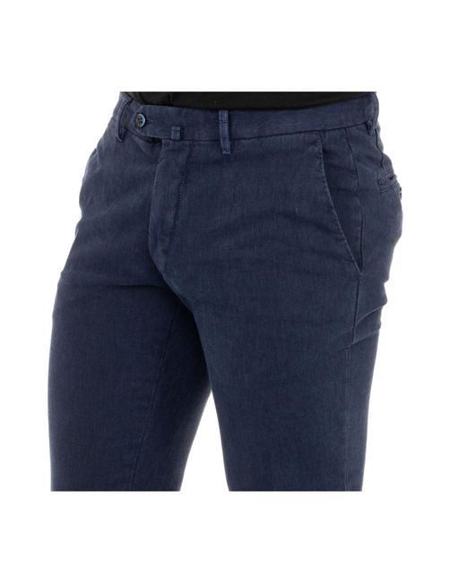 La Martina Blue Slim-Fit Trousers for men