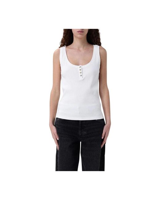 Anine Bing White Klassisches Tanktop Mit Knopfdetail