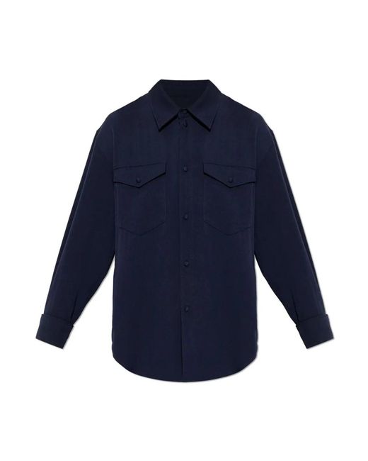 KENZO Overshirt Van Scheerwol in het Blue