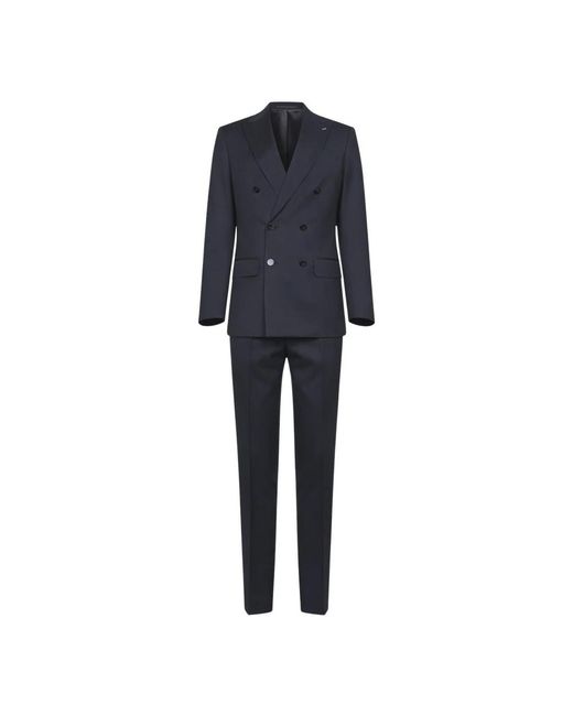 Double Breasted Suits D4.0 de hombre de color Blue