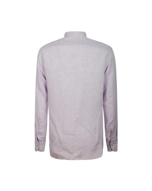 Borriello Overhemden ,Paars ,Linnen 16035 Linen Shirt in het Purple voor heren