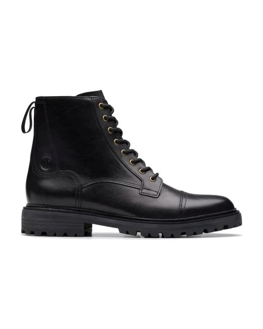 Clarks Black Lace-Up Boots for men