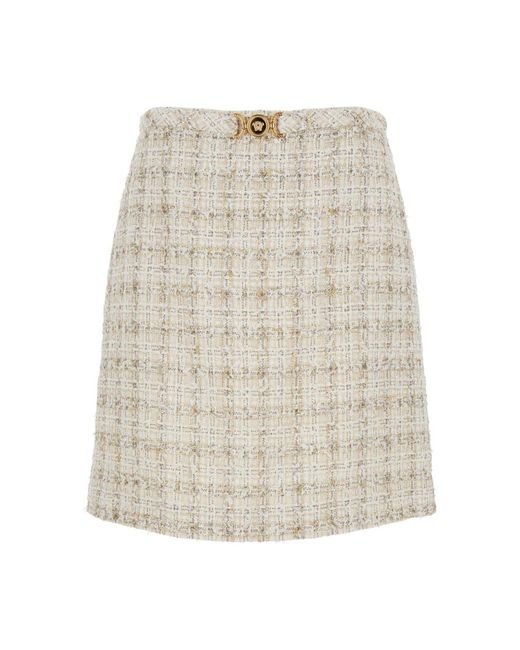 Versace Rokken ,Tweed Tweed Rok Met Medusa Head in het Natural