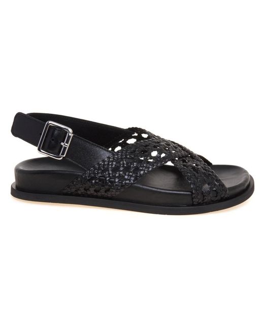 Guglielmo Rotta Black Flat Sandals