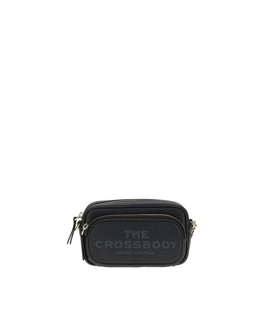 Marc Jacobs Black Leder-Schultertasche Mit Reißverschlussfächern
