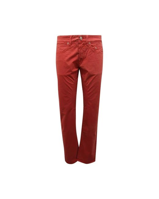 Siviglia Red Straight Trousers for men