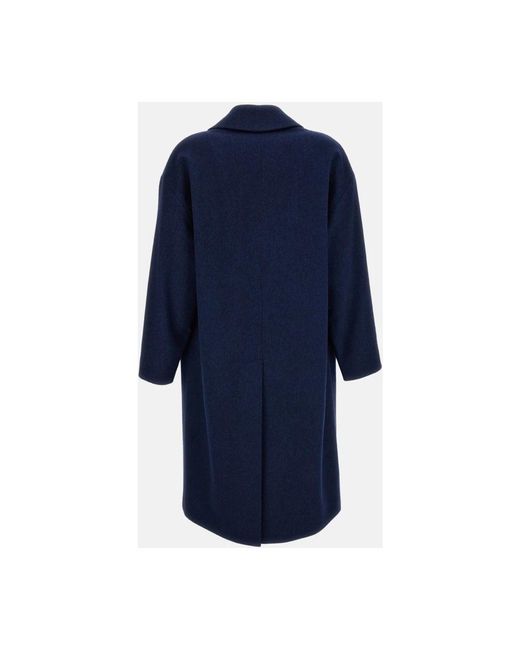 Alberto Biani Blue Double-Breasted Coats