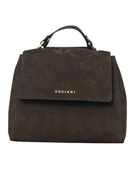 Orciani Black Stilvolle Schultertasche Aus Nabucco-Leder