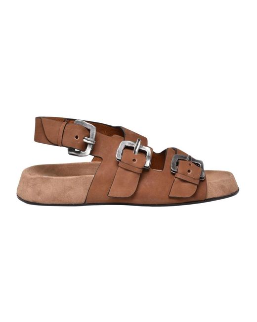 Ernesto Dolani Brown Flat Sandals
