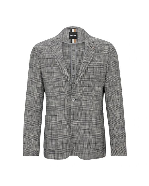 HUGO Jassen ,Blauw ,Wol Blazer in het Gray voor heren