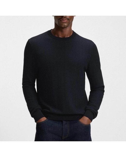 HUGO Black Round-Neck Knitwear for men