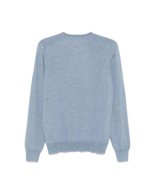Tagliatore Wollpullover Mit Rundhalsausschnitt in Blue für Herren