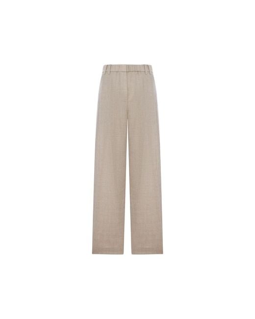 Brunello Cucinelli Natural Straight Trousers