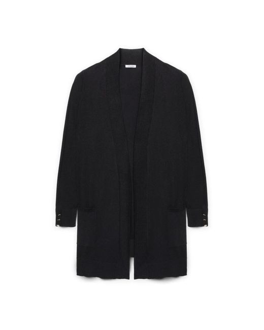 FIORELLA RUBINO Truien & Vesten ,Zwart ,Oversized Lenzing Ecovero Viscose Cardigan in het Black