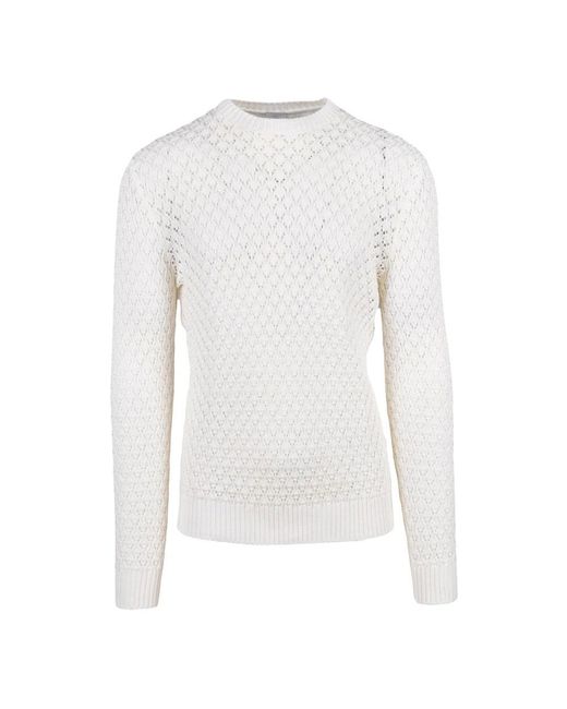 Eleventy White Round-Neck Knitwear for men