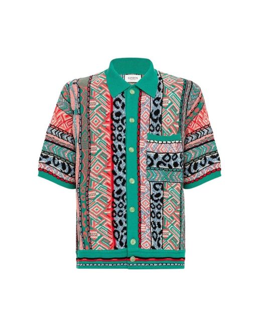 Laneus Green Short Sleeve Shirts for men