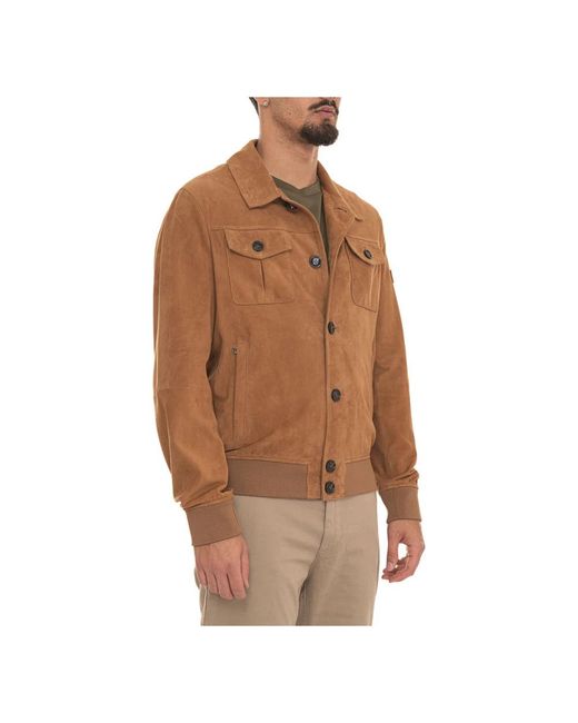 Peuterey Brown Leather Jackets for men