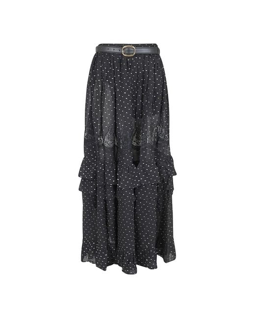 Self-Portrait Gray Maxi Skirts