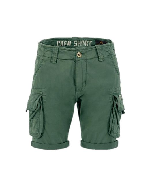 Alpha Industries Green Casual Shorts for men