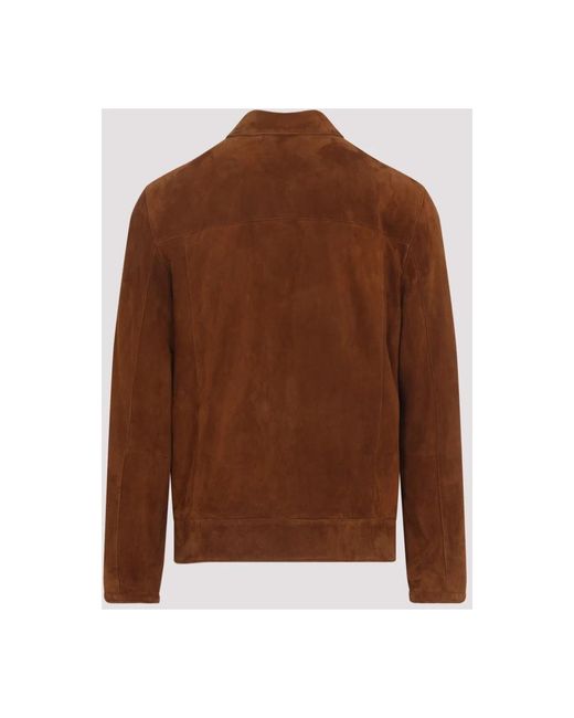 Brioni Brown Leather Jackets for men