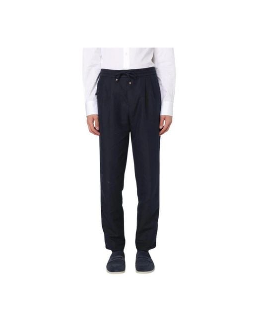 Straight Trousers Brunello Cucinelli pour homme en coloris Blue