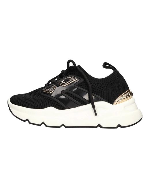 Emanuélle Vee Schoenen ,Zwart ,Leer Sneakers Zwart in het Black